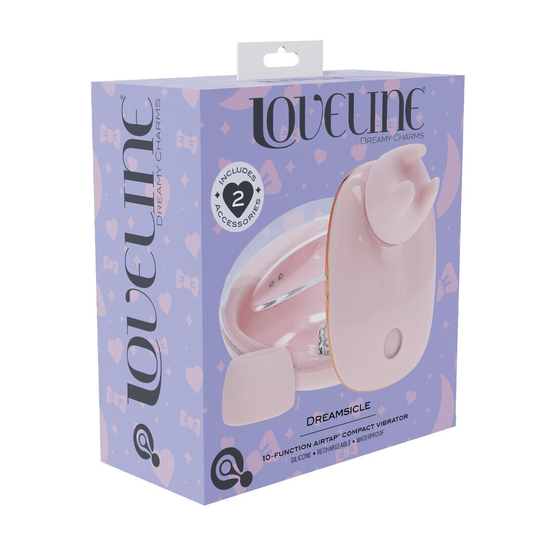 ESTIMULADOR AIRTAP COMPACTO COM ACESSÓRIOS DREAMSICLE ROSA LOVELINE