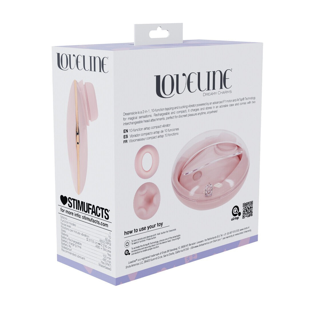 ESTIMULADOR AIRTAP COMPACTO COM ACESSÓRIOS DREAMSICLE ROSA LOVELINE