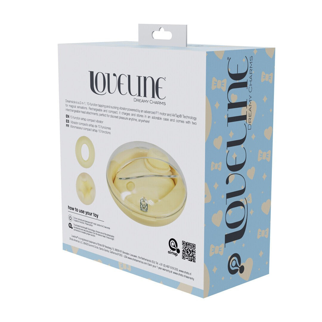 ESTIMULADOR AIRTAP COMPACTO COM ACESSÓRIOS DREAMSICLE AMARELO LOVELINE