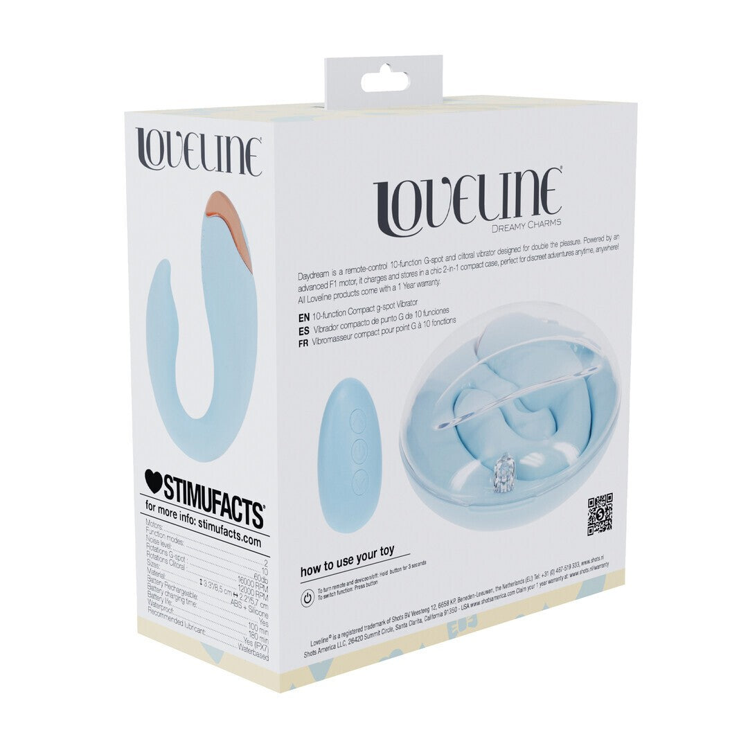 VIBRADOR COM COMANDO DAYDREAM COMPACT G-SPOT AZUL LOVELINE
