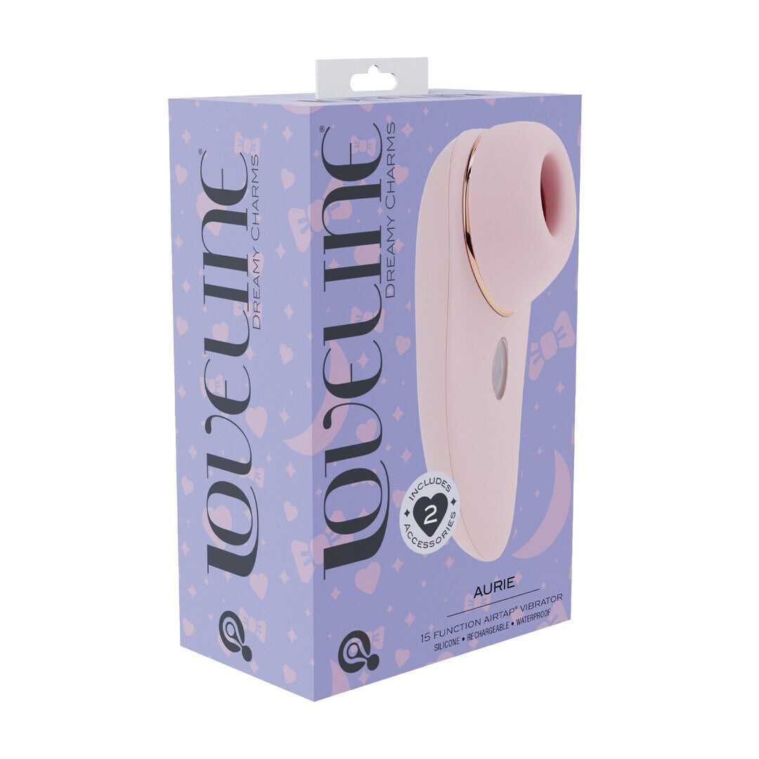 ESTIMULADOR AIRTAP COM ACESSÓRIOS AURIE ROSA LOVELINE