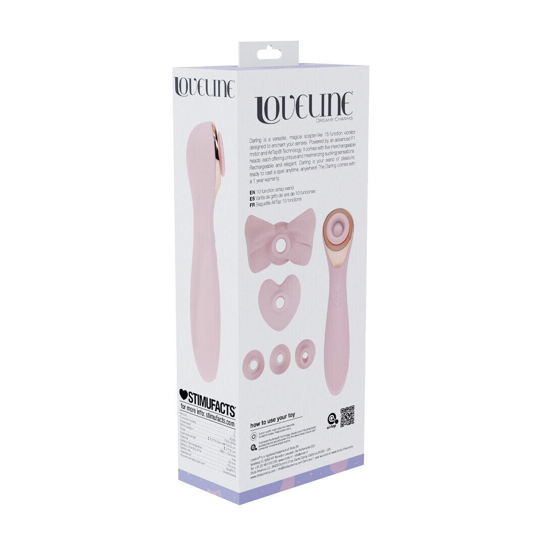 VIBRADOR COM ACESSÓRIOS AIRTAP WAND ROSA LOVELINE