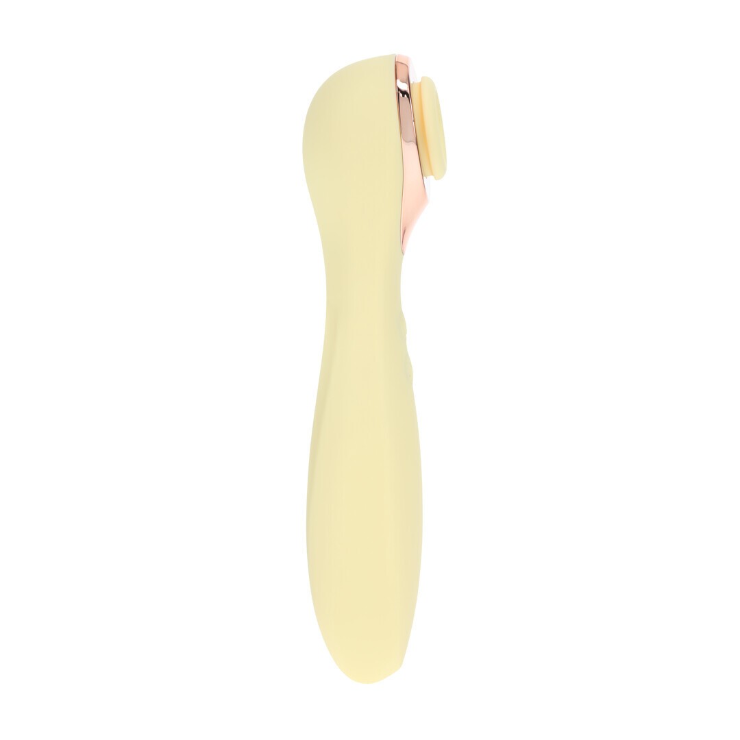 LOVELINE DARLING AIRTAP WAND VIBRATOR WITH FIVE HEAD ATTACHMENTS YELLOW
