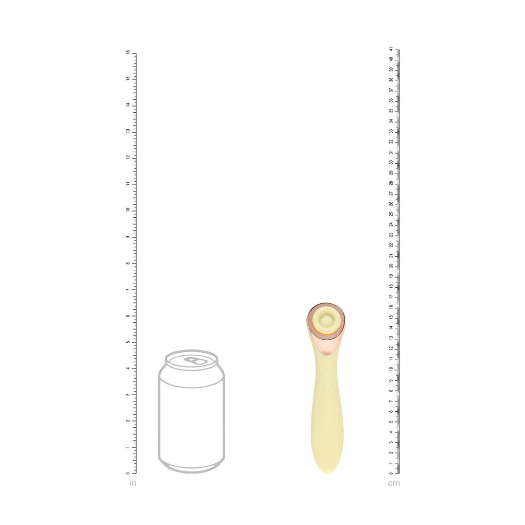 LOVELINE DARLING AIRTAP WAND VIBRATOR WITH FIVE HEAD ATTACHMENTS YELLOW