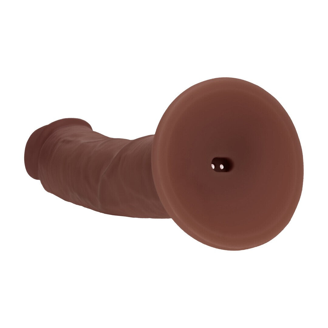 VIBRADOR REALISTA DUAL DENSITY SILICONE CURVED 8 /20.3 CM BROWN REALROCK