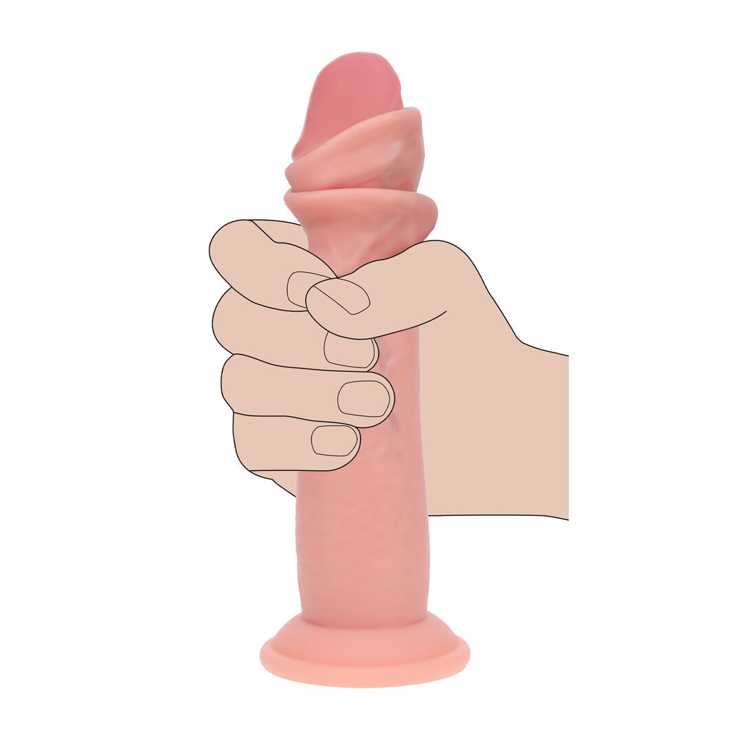 DILDO REALÍSTICO DUAL DENSITY SILICONE SLIDING SKIN 6 /15.5 CM FLESH REALROCK