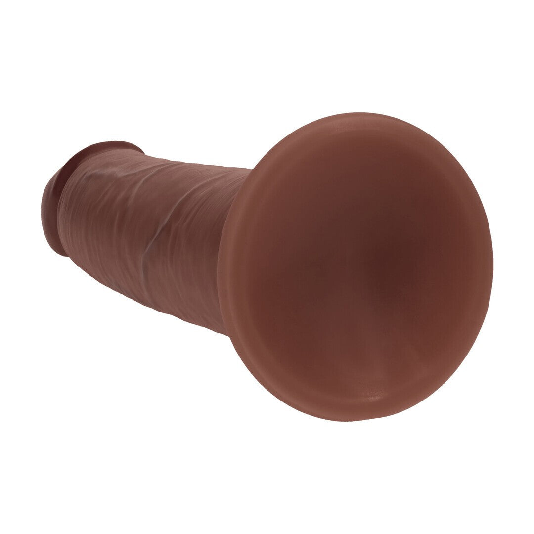 REALROCK DUAL DENSITY SILICONE REALISTIC SLIDING SKIN DILDO 8 /20.5 CM BROWN 