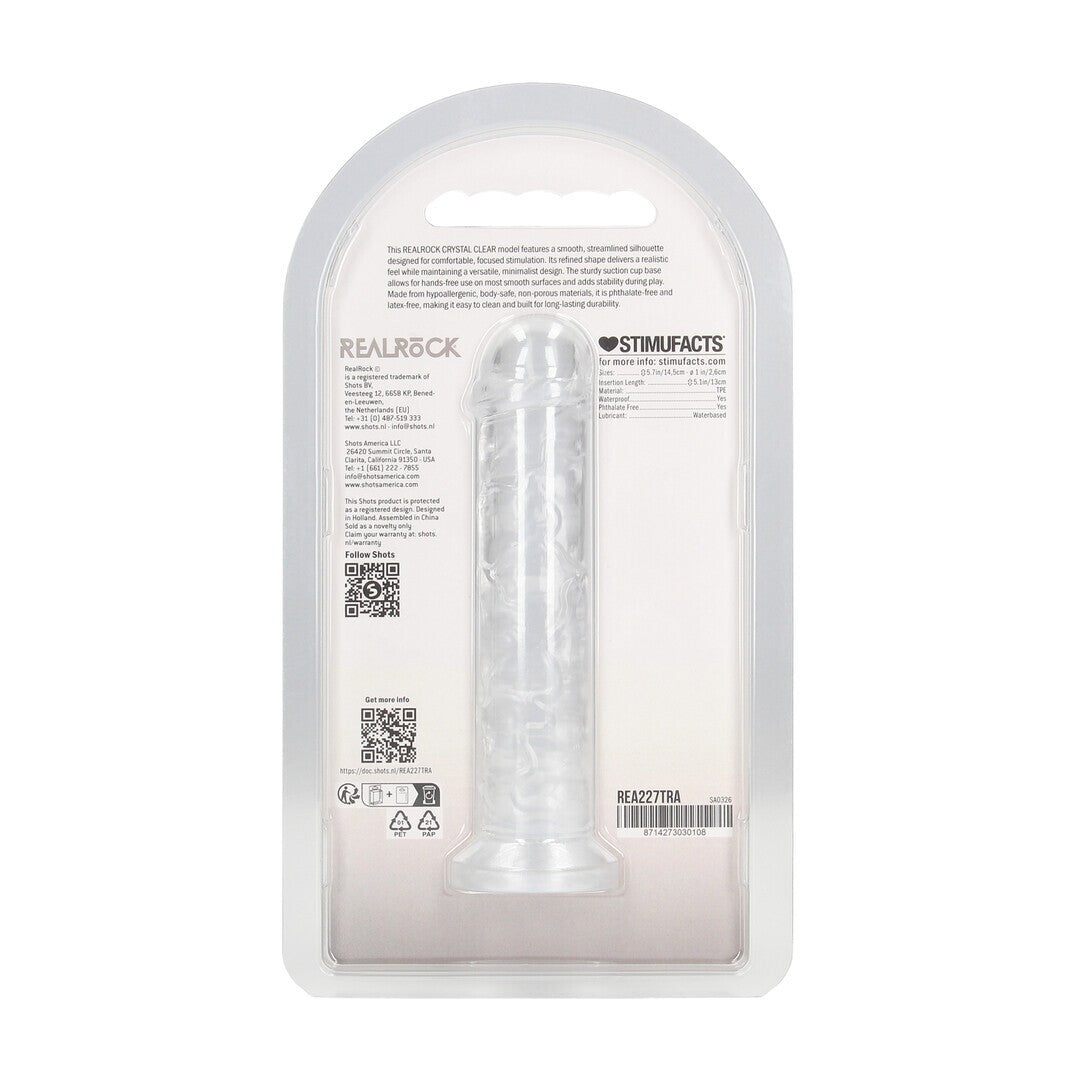 DILDO REALÍSTICO 5 /12.7 CM TRANSPARENTE REALROCK