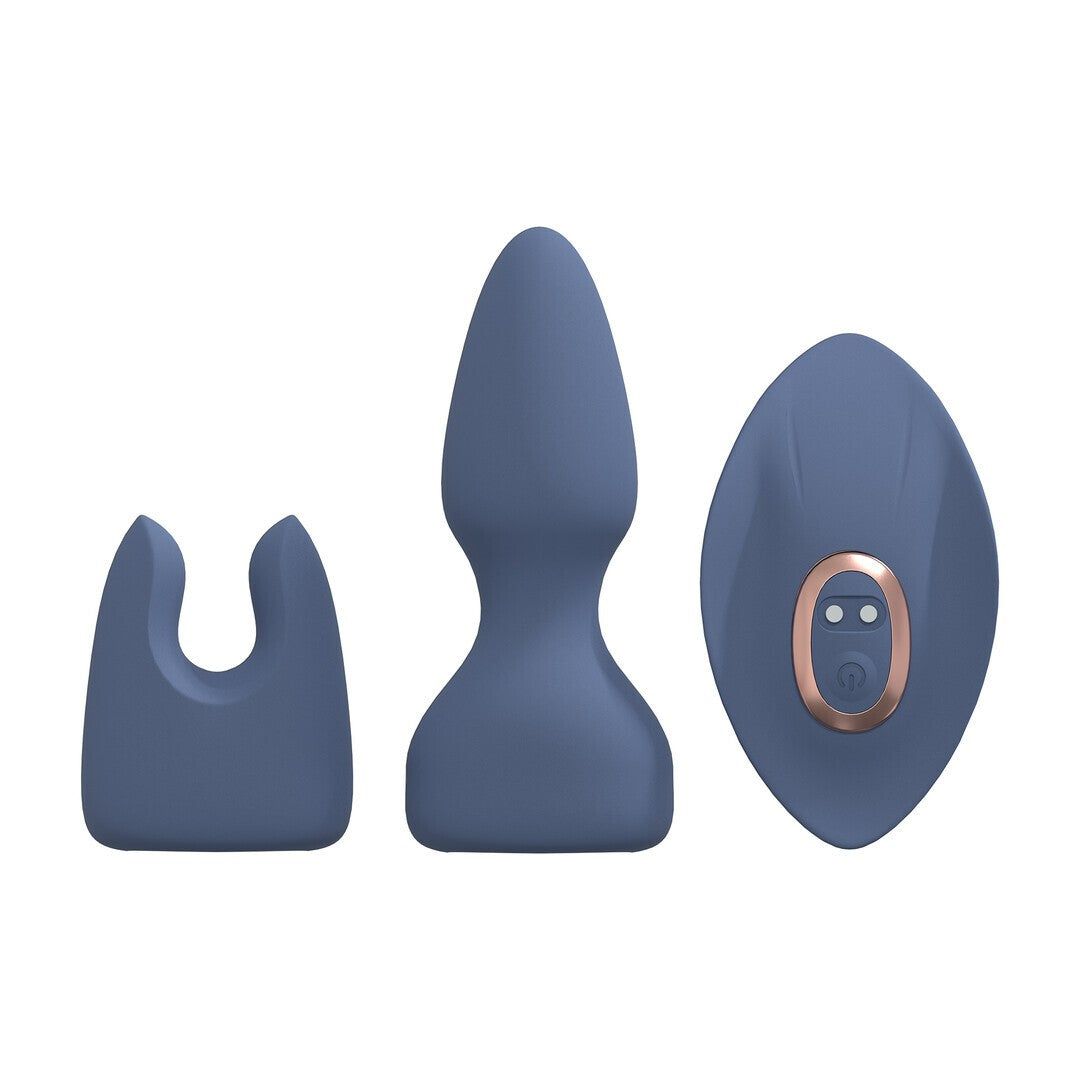 LOVELINE INTERCHANGEABLE VIBRATOR KIT BLUE/GREY