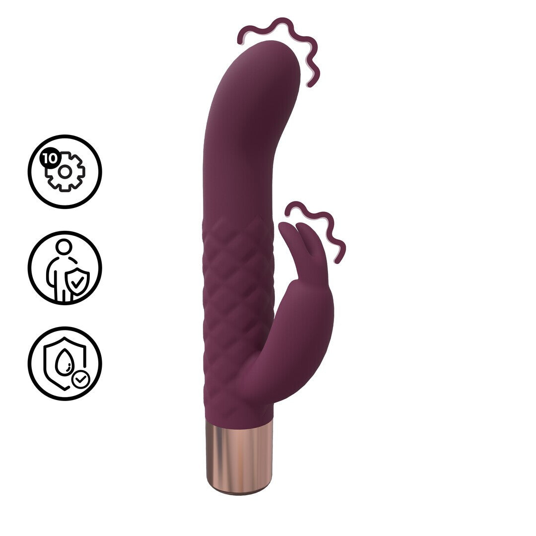 VIBRADOR MINI RABBIT BORDÓ LOVELINE 