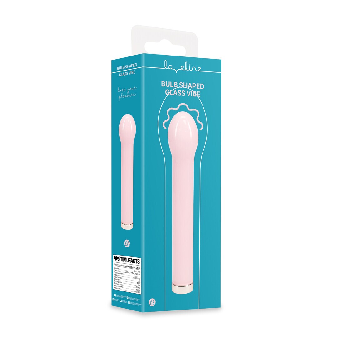 VIBRADOR GLASS BULB SHAPED ROSA LOVELINE