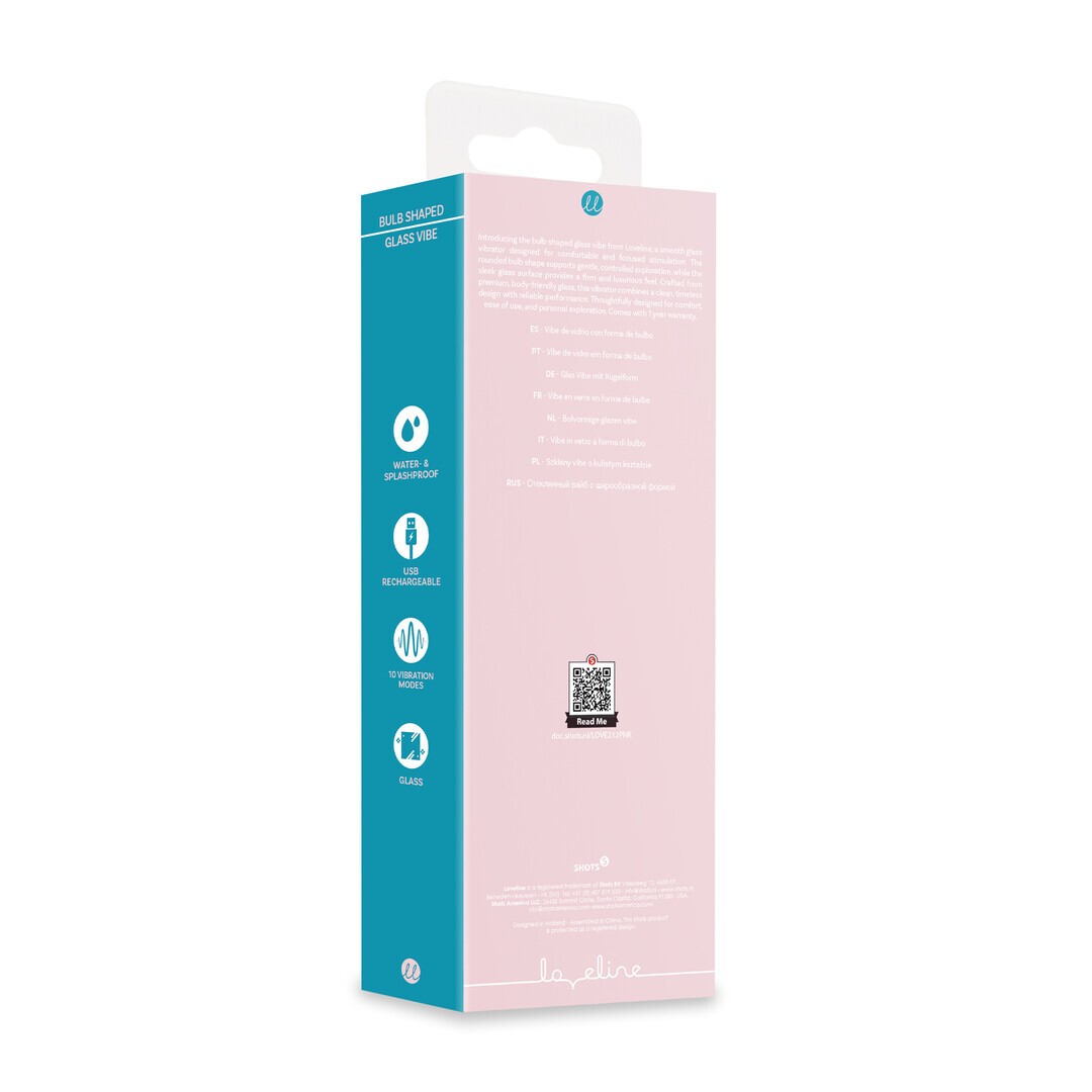 VIBRADOR GLASS BULB SHAPED ROSA LOVELINE
