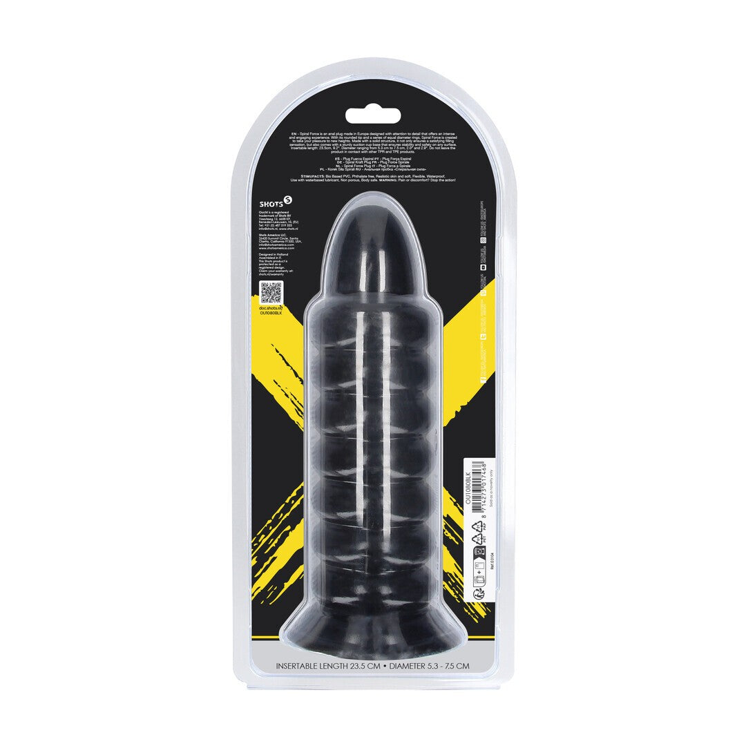 PLUG ANAL SPIRAL FORCE 23.5 CM PRETO OUCH!