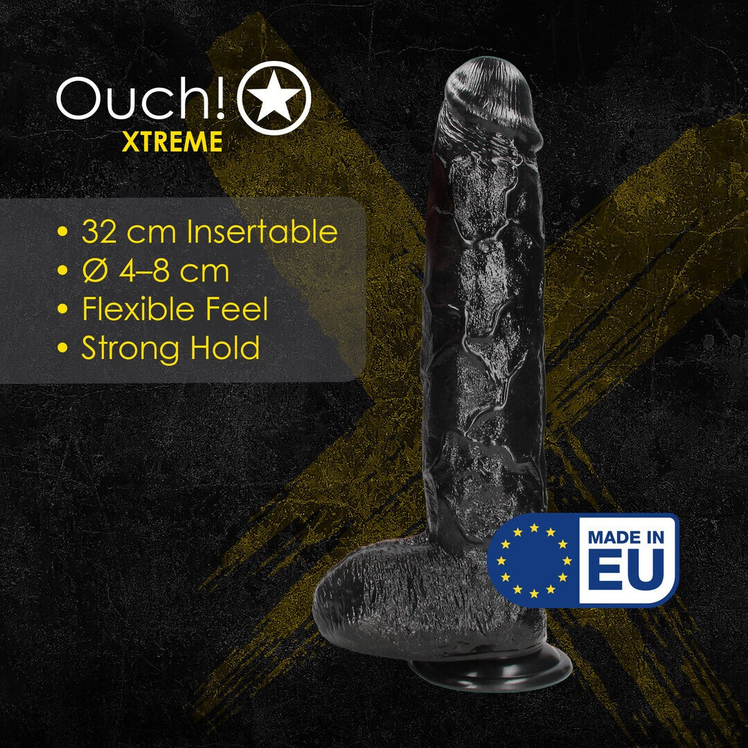 OUCH! REALISTIC GIANT REALISTIC DILDO 32 CM BLACK