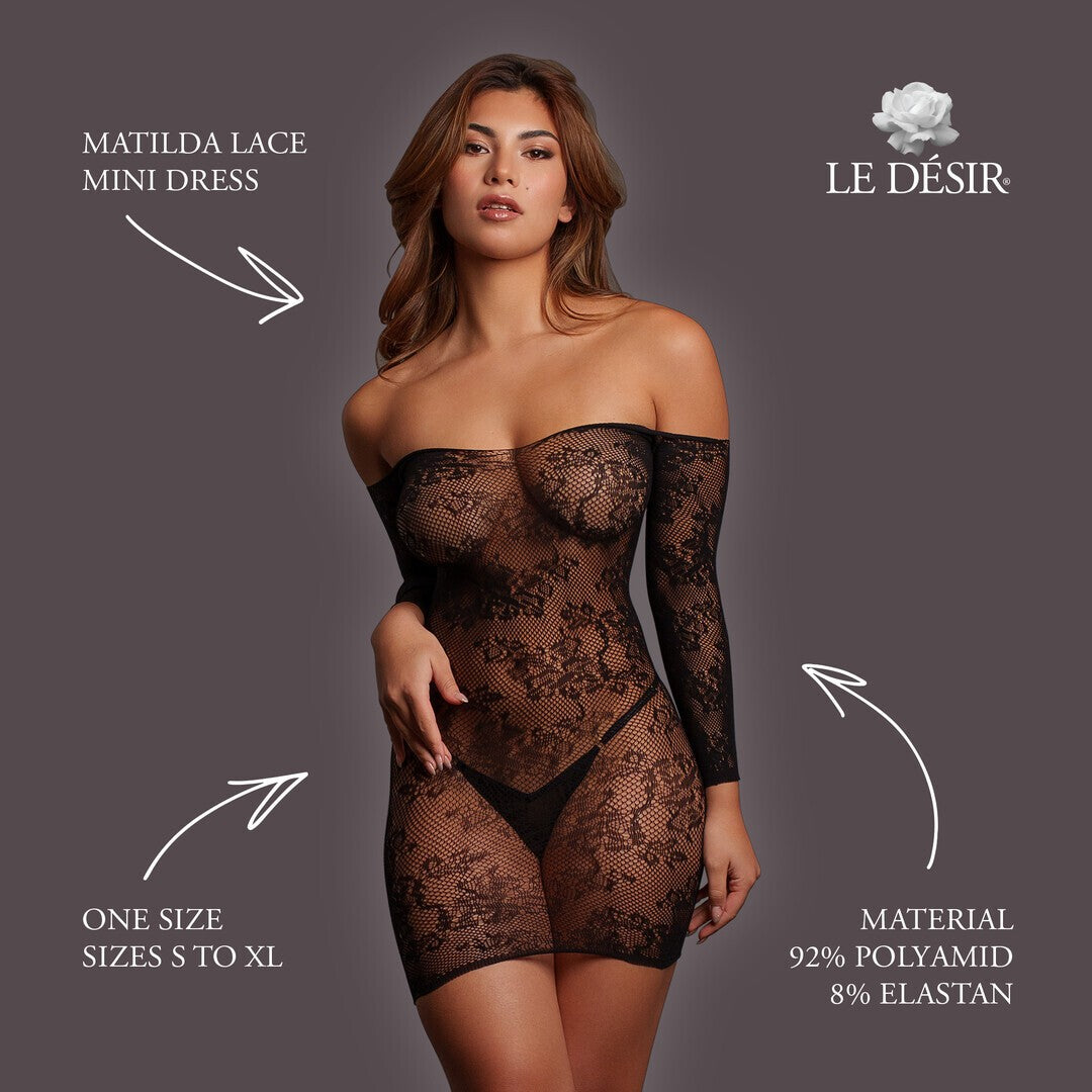 MINI VESTIDO DE ENCAJE MATILDA DE LE DÉSIR 