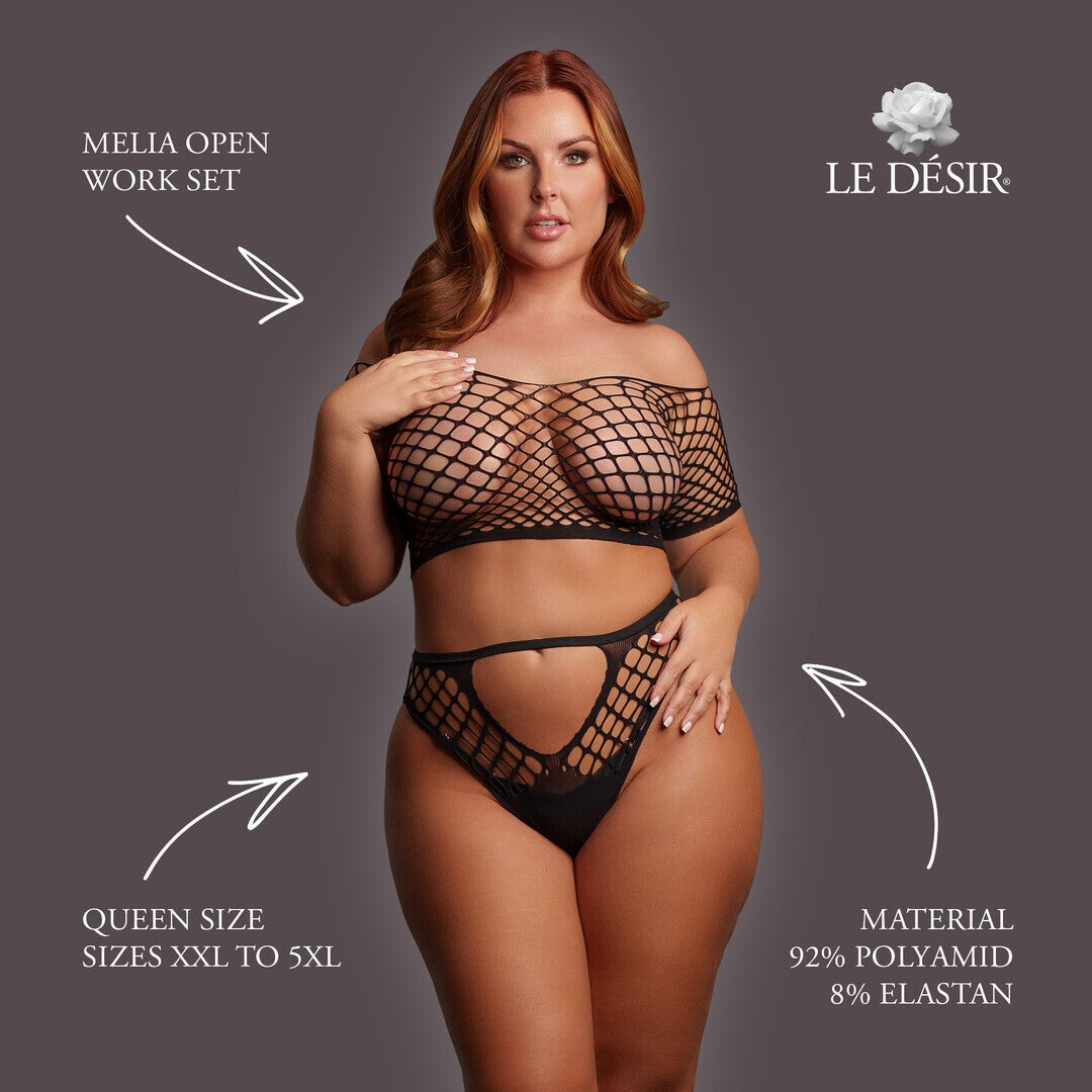 LE DÉSIR MELIA OPEN WORK SET QUEEN SIZE 