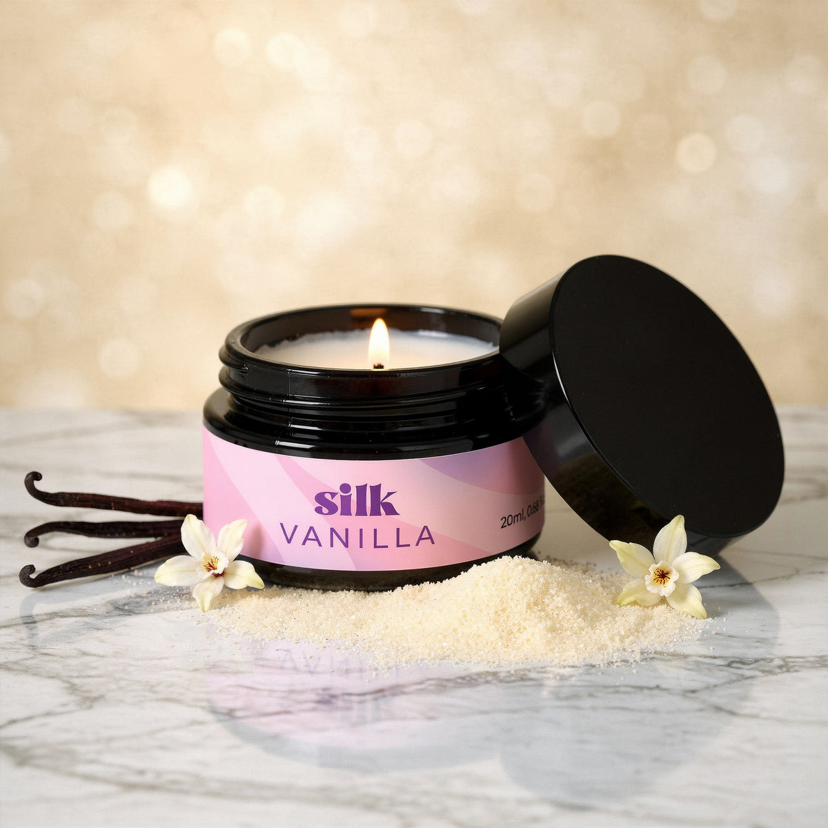 VELA DE MASAJE SILK CON FEROMONAS Y AROMA A VAINILLA 20 ML CRUSHIOUS