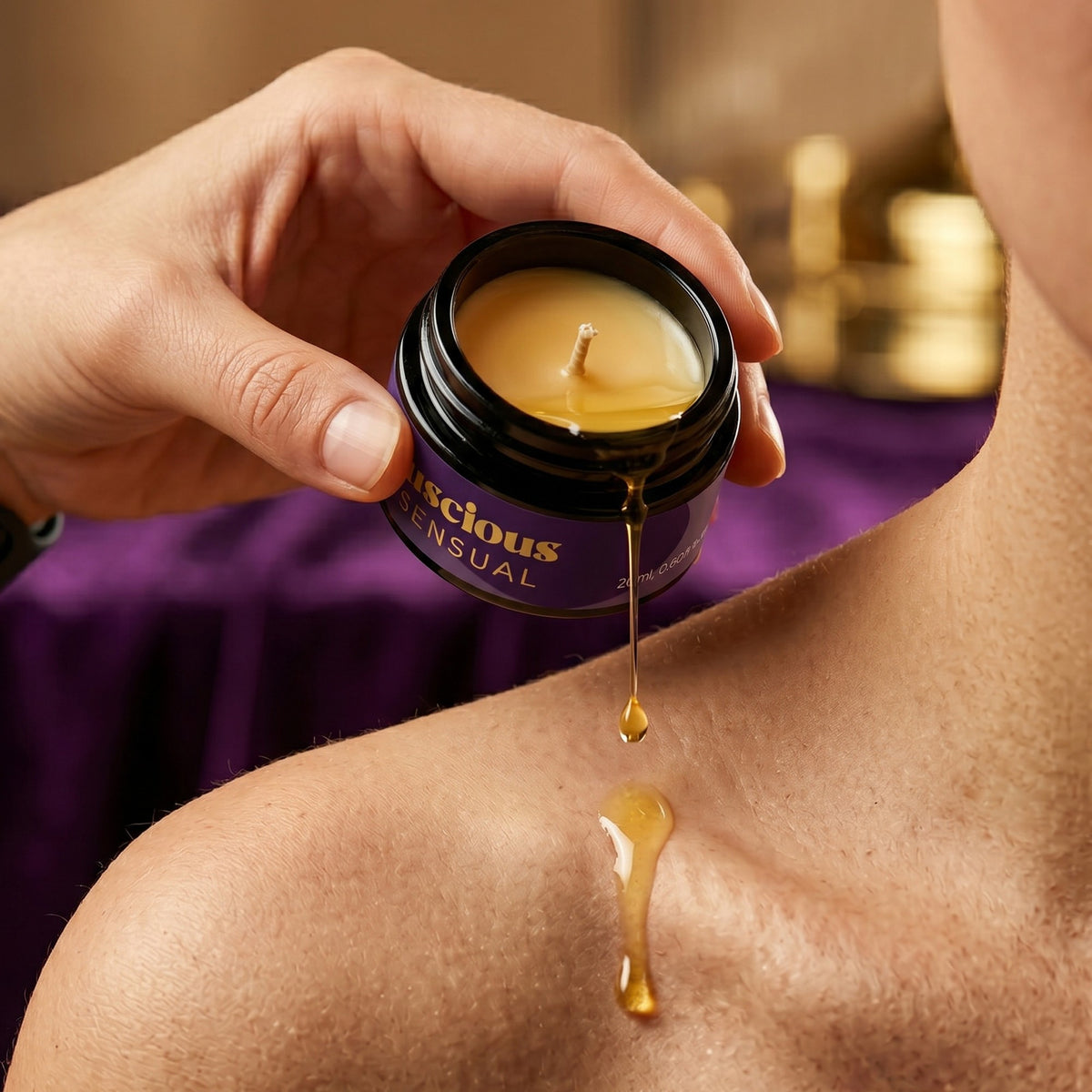 VELA DE MASSAGEM LUSCIOUS COM FEROMONAS E AROMA SENSUAL 20ML CRUSHIOUS