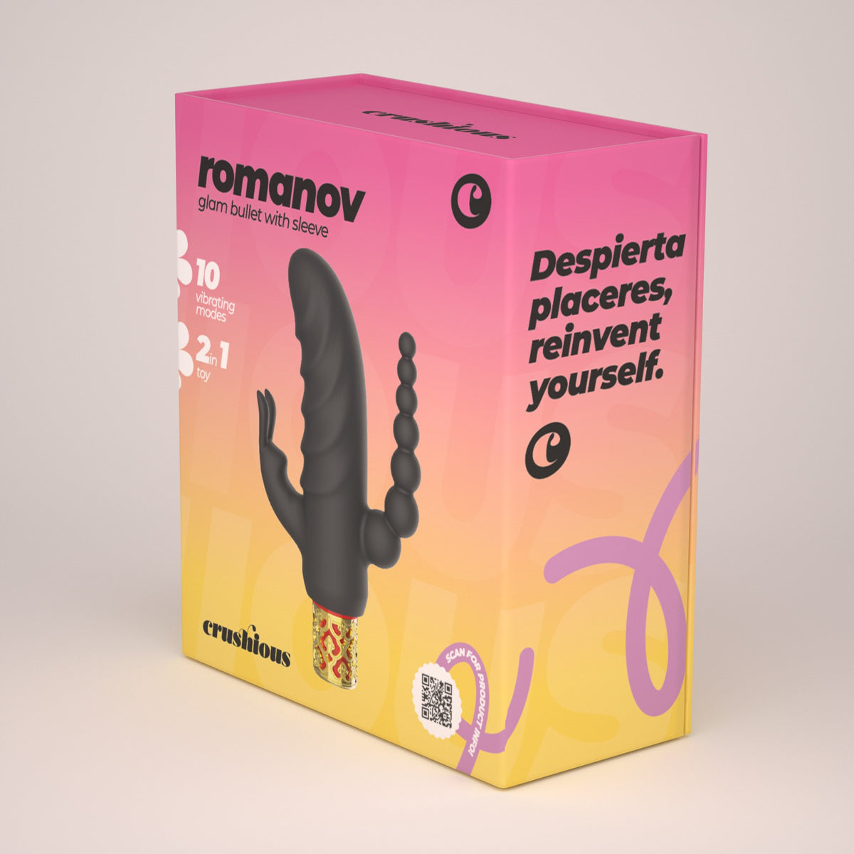 CRUSHIOUS ROMANOV CLASSIC VIBRATOR WITH REMOVABLE SILICONE SLEEVE
