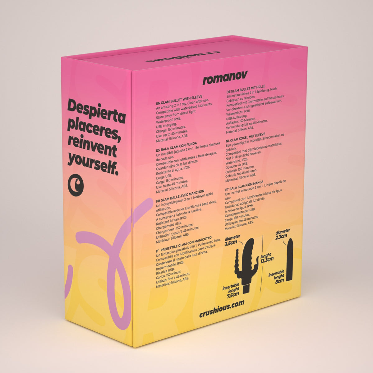 CRUSHIOUS ROMANOV CLASSIC VIBRATOR WITH REMOVABLE SILICONE SLEEVE