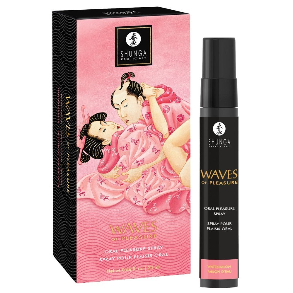 SPRAY PARA SEXO ORAL COM AROMA A MELÂNCIA WAVES OF PLEASURE 20 ML SHUNGA