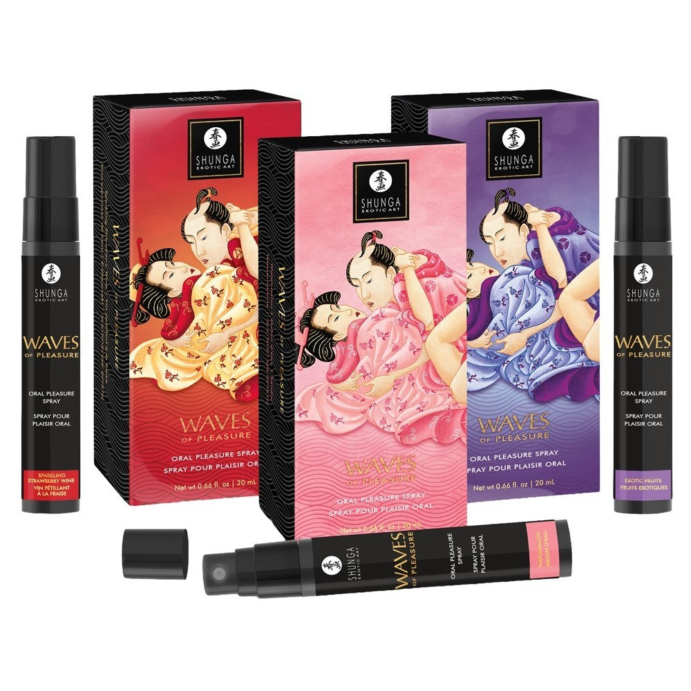 SPRAY PARA SEXO ORAL COM AROMA A MELÂNCIA WAVES OF PLEASURE 20 ML SHUNGA