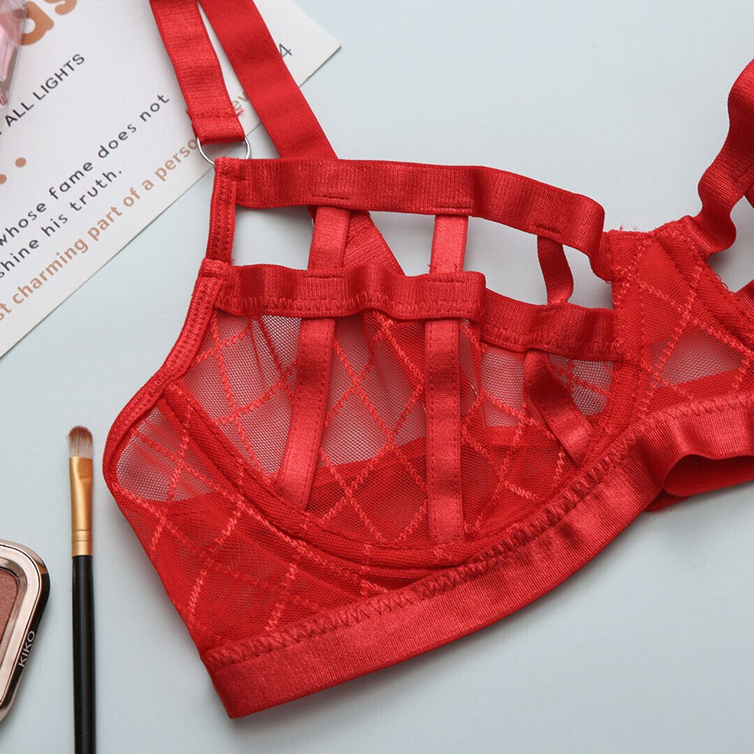 CONJUNTO DE 3 PIEZAS DIAMOND NET ROJO DE NAMOUR
