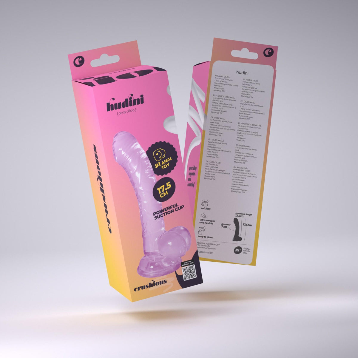 HUDINI DILDO ANAL JELLY ROXO CRUSHIOUS