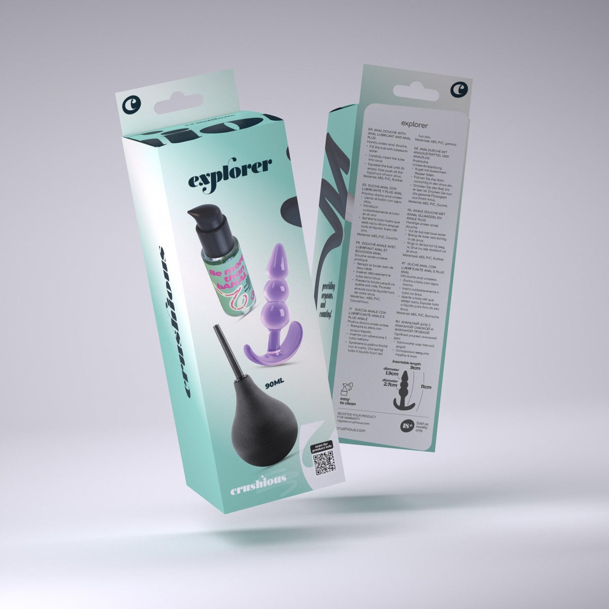 EXPLORER DUCHE ANAL 90ML COM LUBRIFICANTE ANAL 50ML E PLUG THE PLUNGER CRUSHIOUS