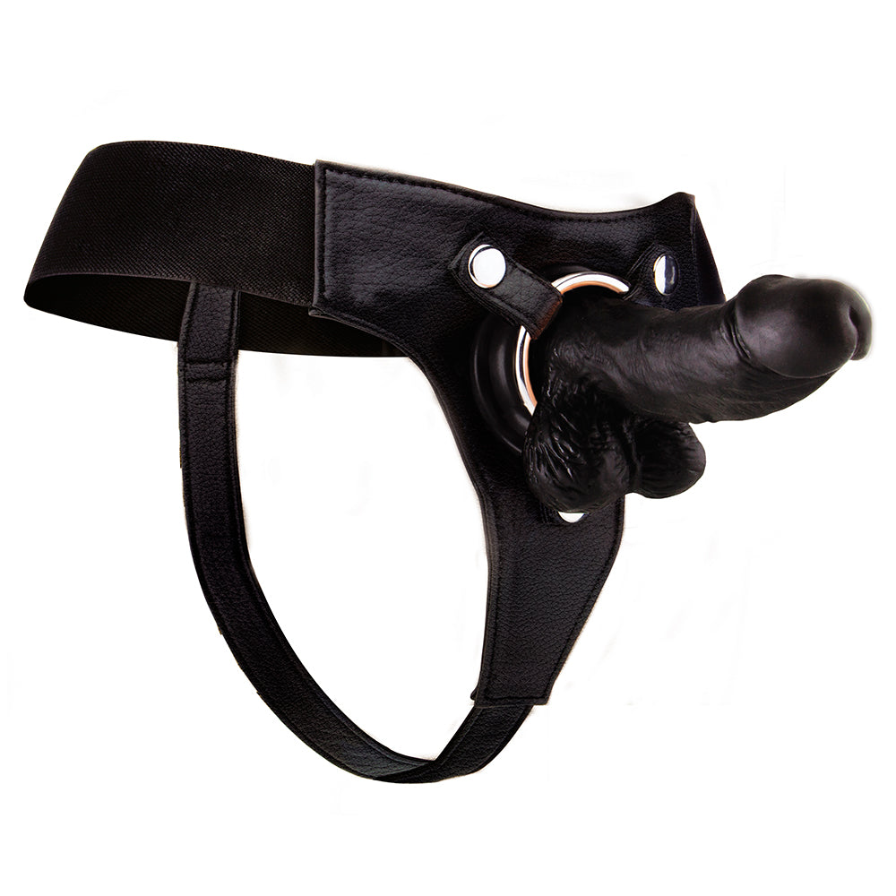 STRAP-ON REALISTA DE COURO OUCH! 6 POLEGADAS PRETO - Lust Sexshop