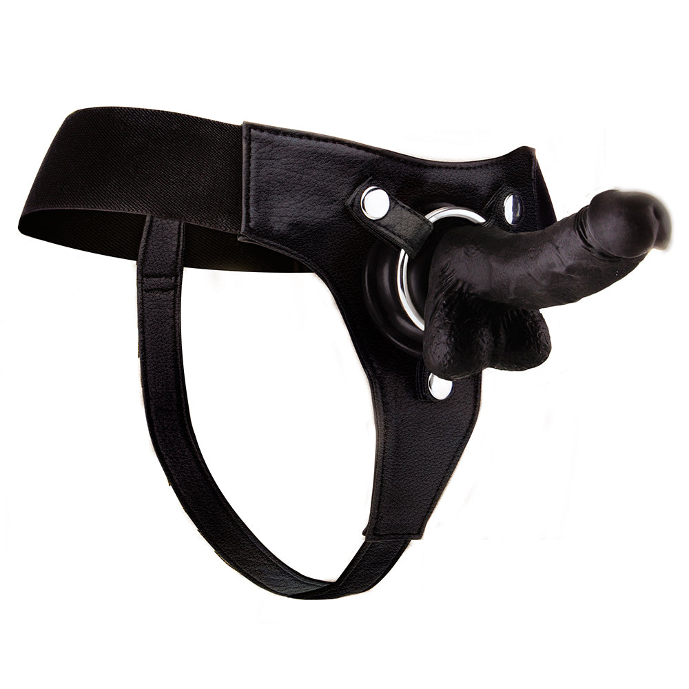 STRAP-ON REALISTA DE COURO OUCH! 7 POLEGADAS PRETO - Lust Sexshop