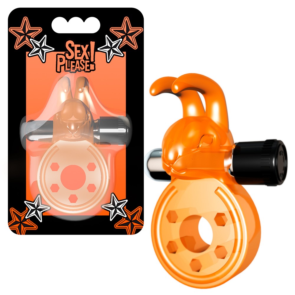 ANEL PARA O PÉNIS COM VIBRAÇÃO SEX PLEASE! BAXTER LARANJA - Lust Sexshop
