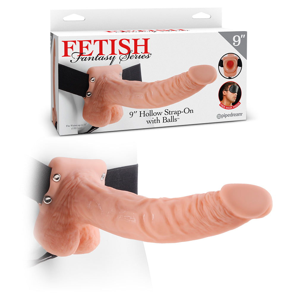 STRAP-ON OCO COM TESTÍCULOS 9" FETISH FANTASY SERIES BRANCO - Lust Sexshop