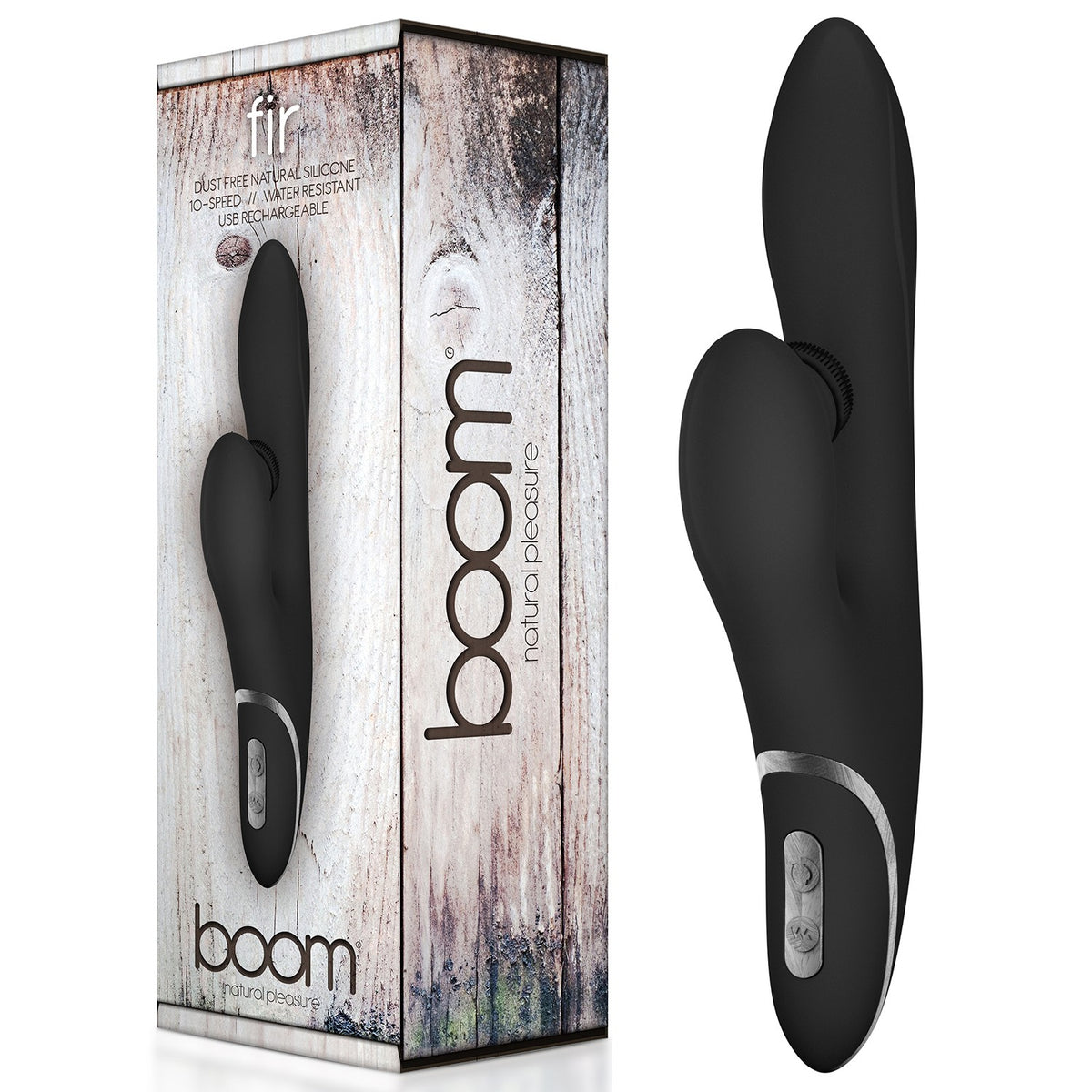 VIBRADOR RECARREGÁVEL FIR BOOM PRETO - Lust Sexshop