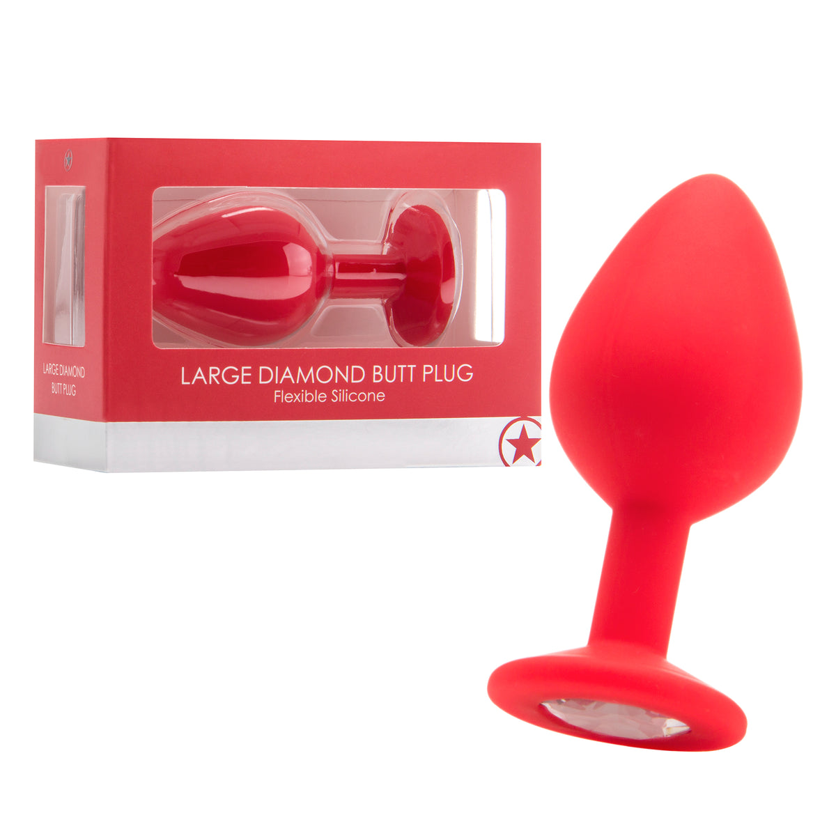 PLUG ANAL DIAMOND BUTT PLUG GRANDE VERMELHO - Lust Sexshop