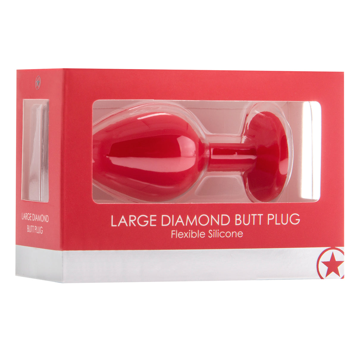 PLUG ANAL DIAMOND BUTT PLUG GRANDE VERMELHO - Lust Sexshop