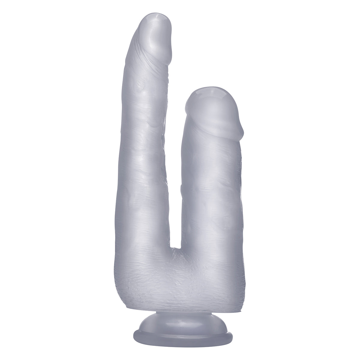 DILDO DUPLO REALÍSTICO REALROCK 9” TRANSPARENTE - Lust Sexshop
