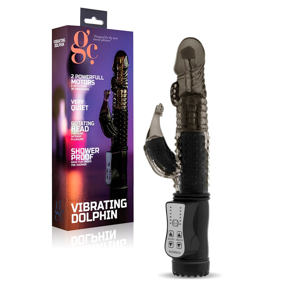 VIBRADOR VIBRATING DOLPHIN PRETO - Lust Sexshop