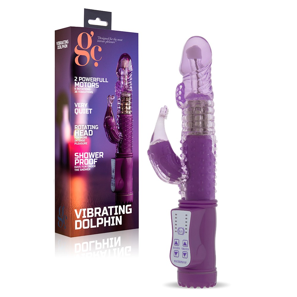 VIBRADOR VIBRATING DOLPHIN ROXO - Lust Sexshop