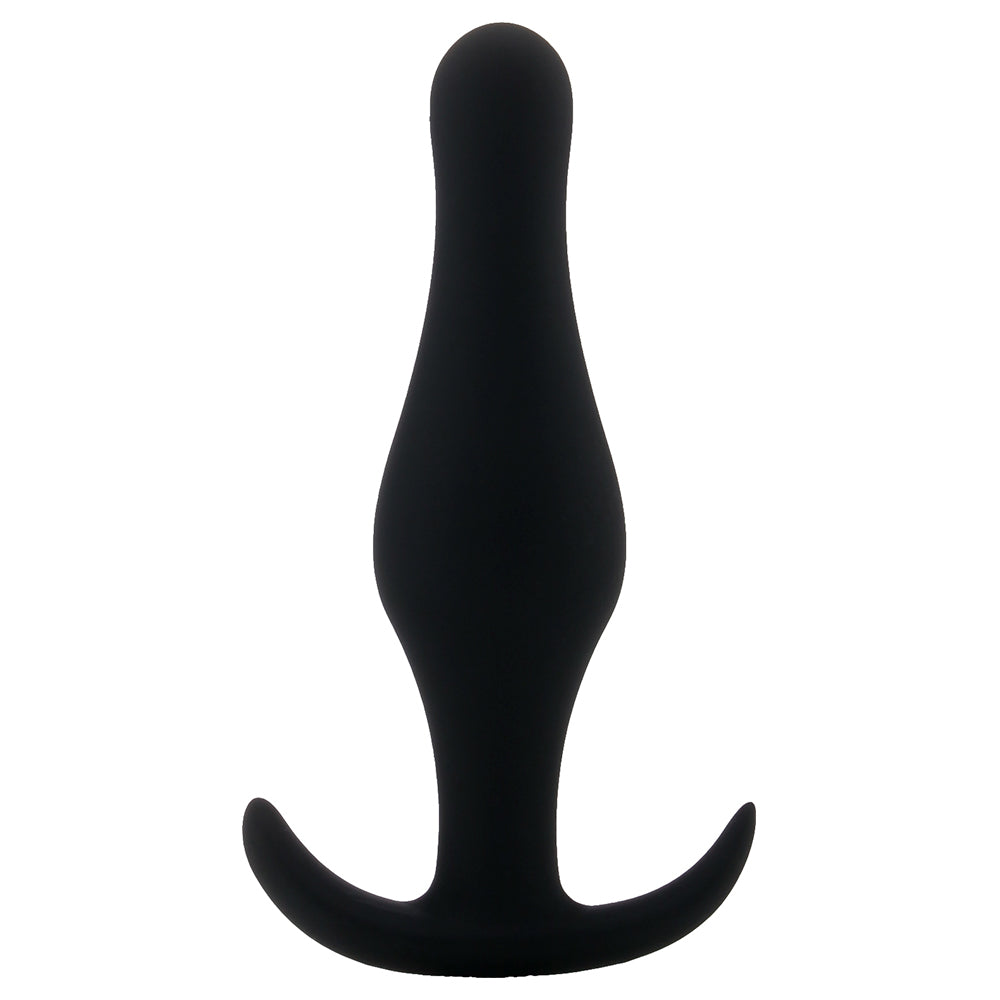PLUG ANAL BUTT PLUG COM PEGA PRETO MÉDIO - Lust Sexshop