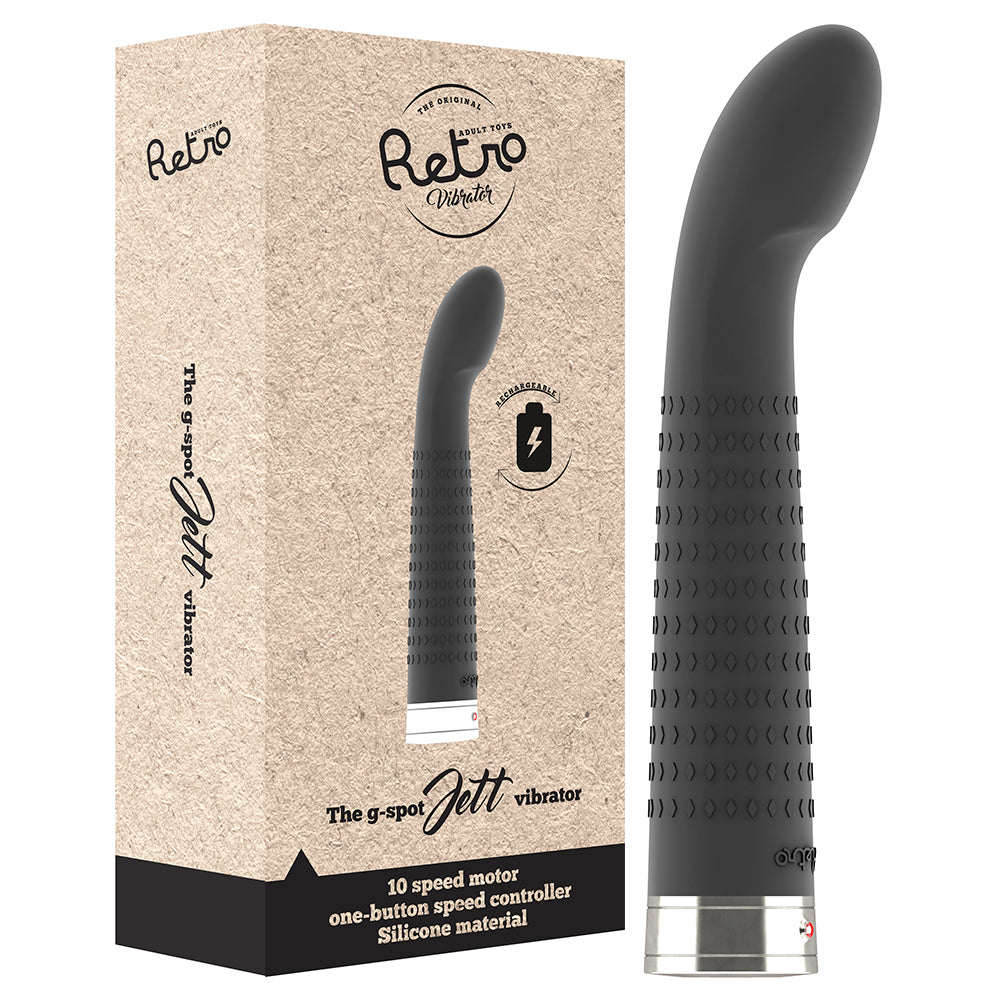 VIBRADOR REGARREGÁVEL RETRO JETT PRETO - Lust Sexshop