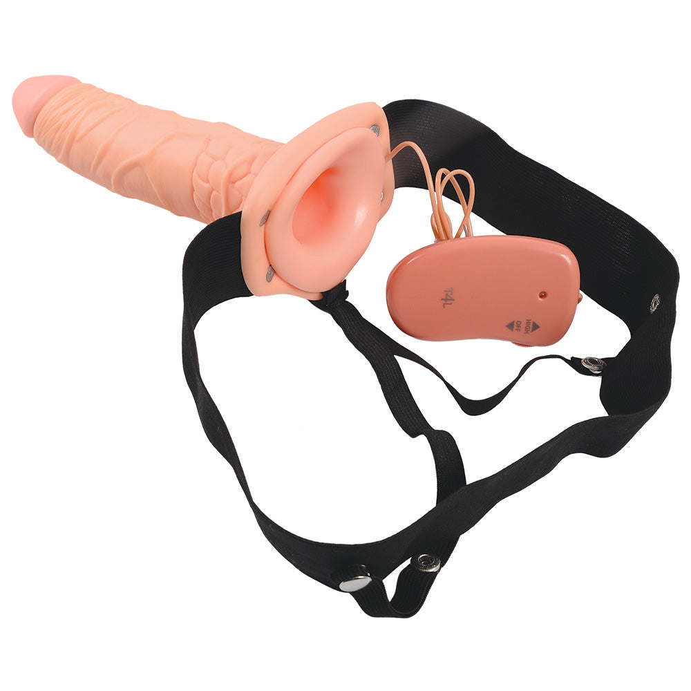 STRAP-ON OCO COM VIBRAÇÃO REAL RAPTURE AIR FEELING 8" BRANCO - Lust Sexshop