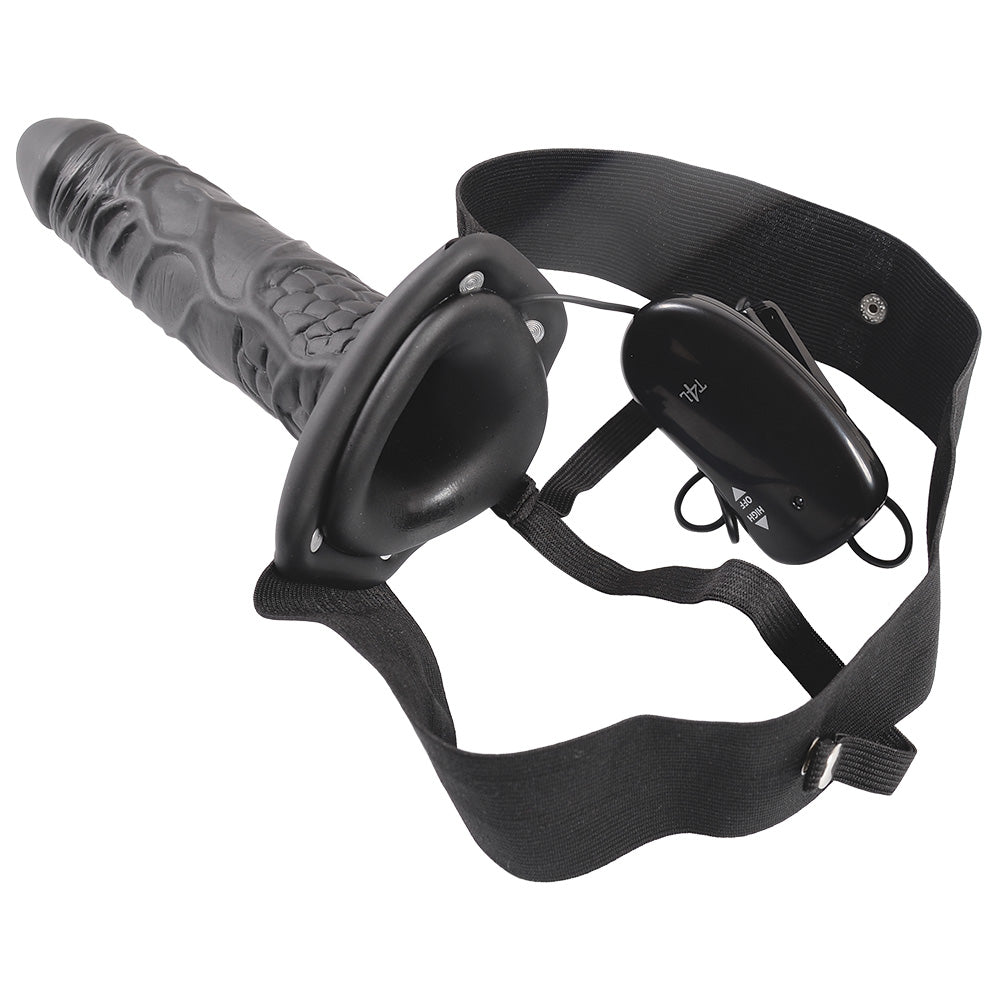 STRAP-ON OCO COM VIBRAÇÃO REAL RAPTURE AIR FEELING 8" PRETO - Lust Sexshop