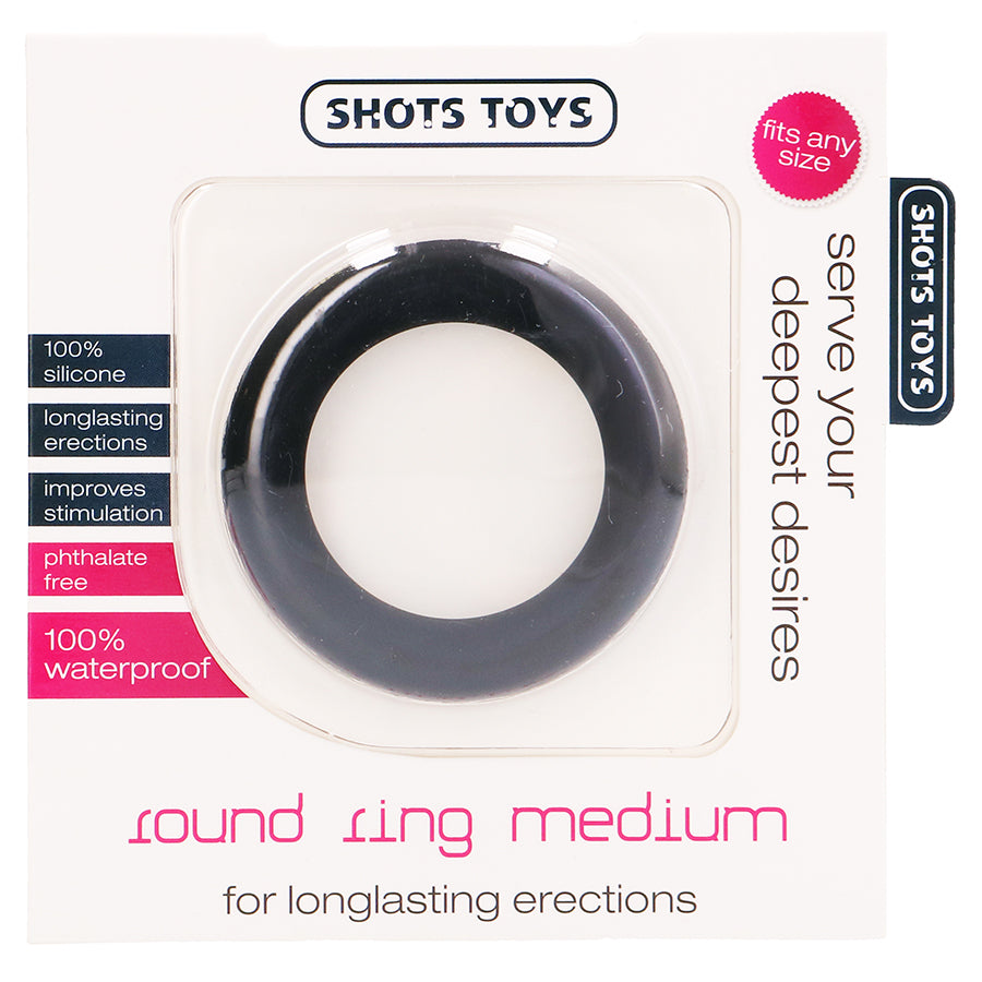 ANEL PARA O PÉNIS ROUND RING MEDIUM PRETO - Lust Sexshop