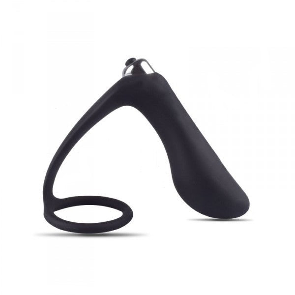 PLUG ANAL VIBRATÓRIO COM ANEL P-RING DARK SIDE PRETO - Lust Sexshop