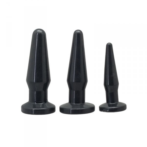 CONJUNTO DE 3 PLUGS ANAIS TIMELESS ANAL PLUGS PRETOS - Lust Sexshop