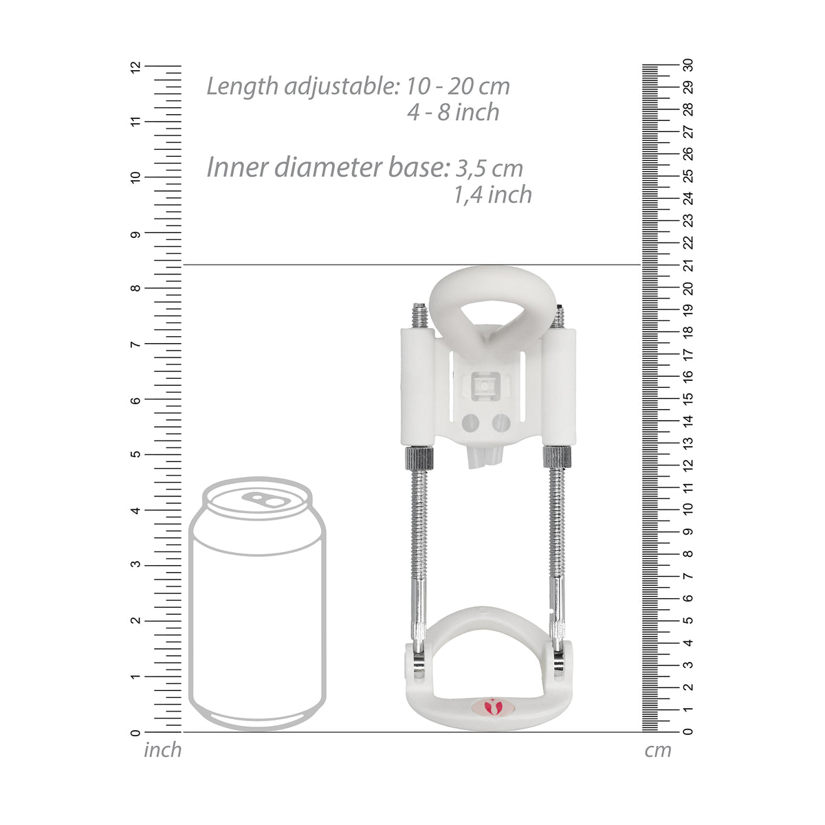 EXTENSOR DE PÉNIS POR TRAÇÃO PENIS EXTENDER PUMPED BRANCO - Lust Sexshop