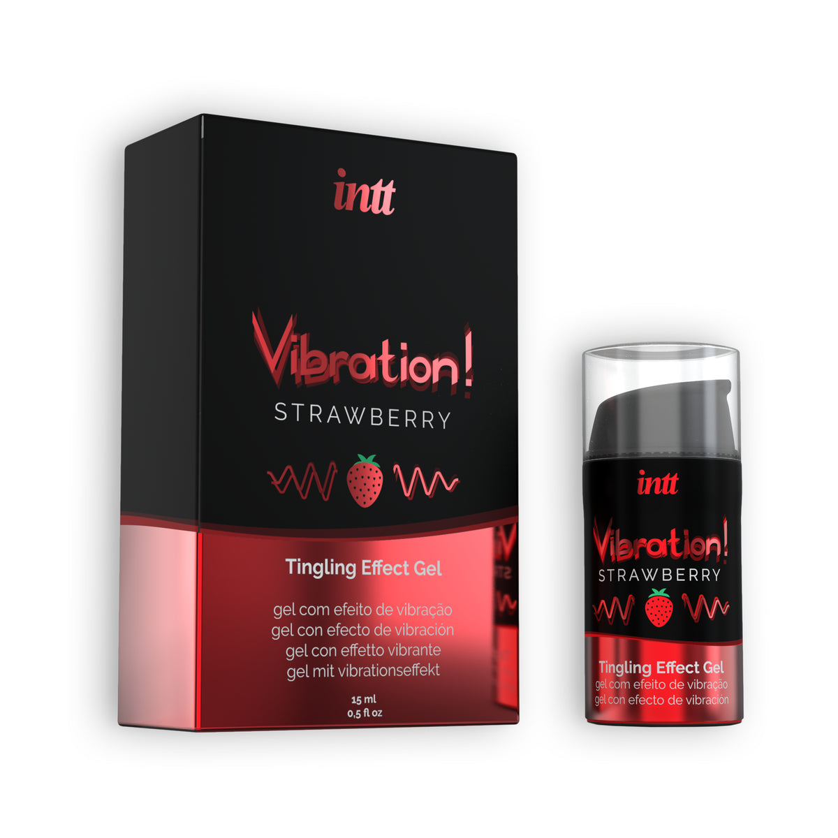 GEL COM VIBRAÇÃO VIBRATION MORANGO INTT 15ML - Lust Sexshop