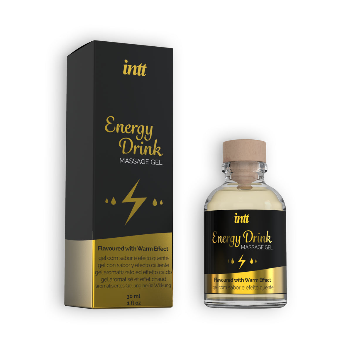 GEL DE MASSAGEM COM SABOR A BEBIDA ENERGÉTICA INTT 30ML - Lust Sexshop