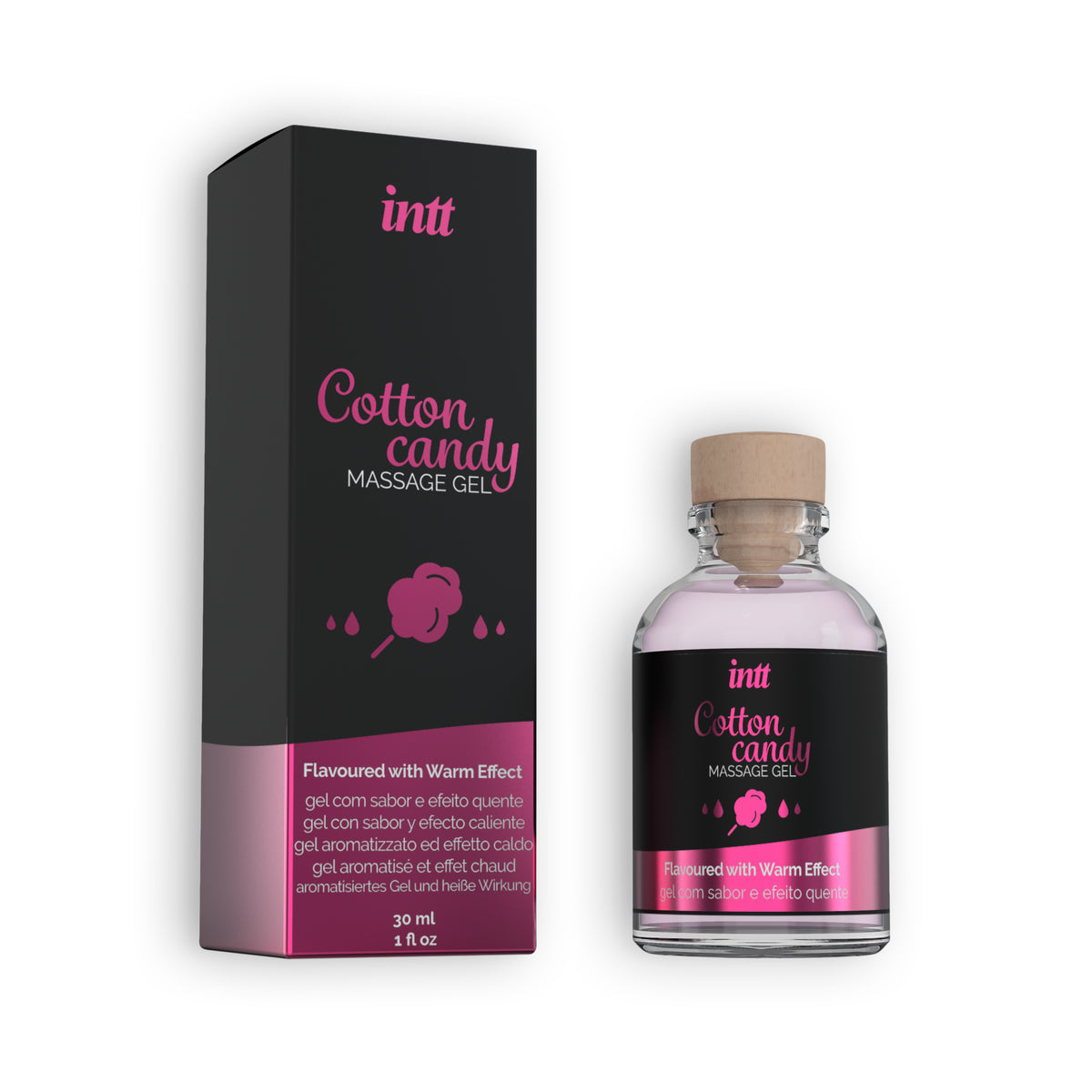 GEL DE MASSAGEM COM SABOR A ALGODÃO DOCE INTT 30ML - Lust Sexshop
